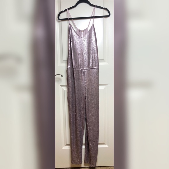 Free People Pink Sequined Long Romper - Picture 1 of 7